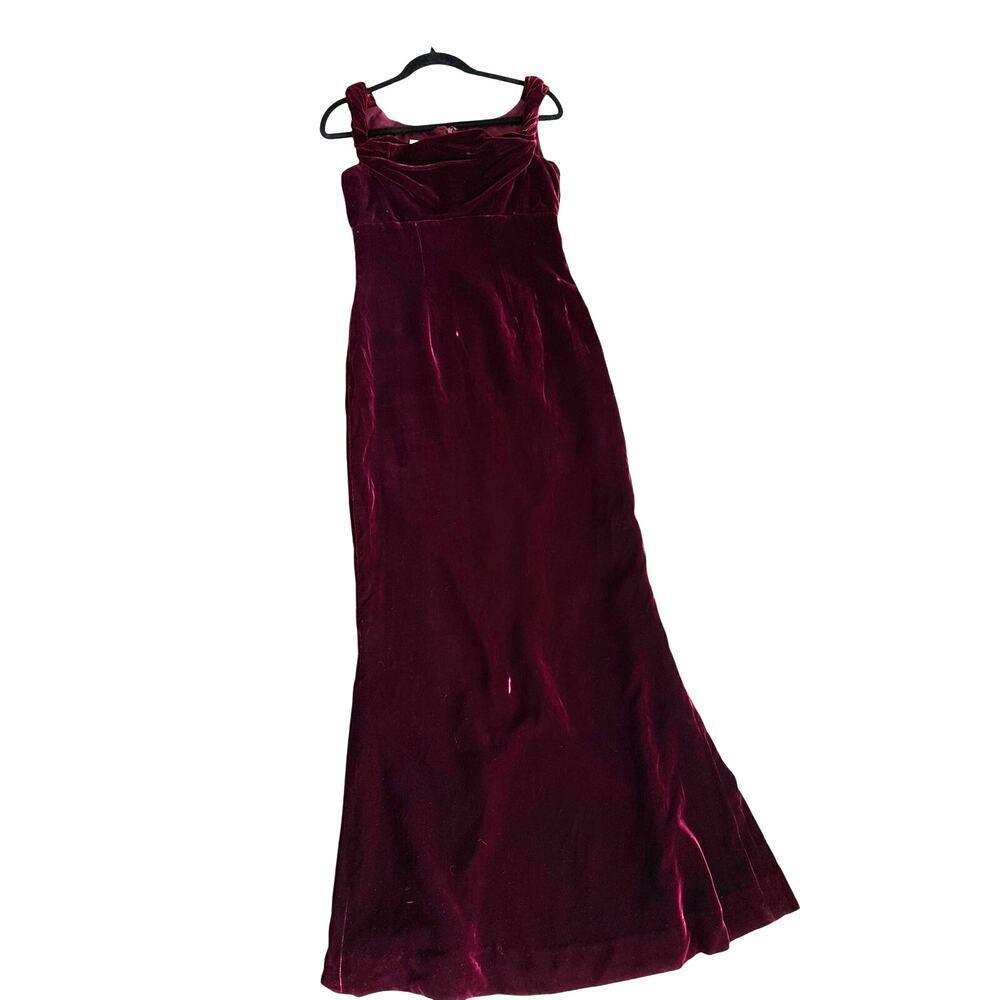 Vintage Watters & Watters Velvet Gown Burgundy